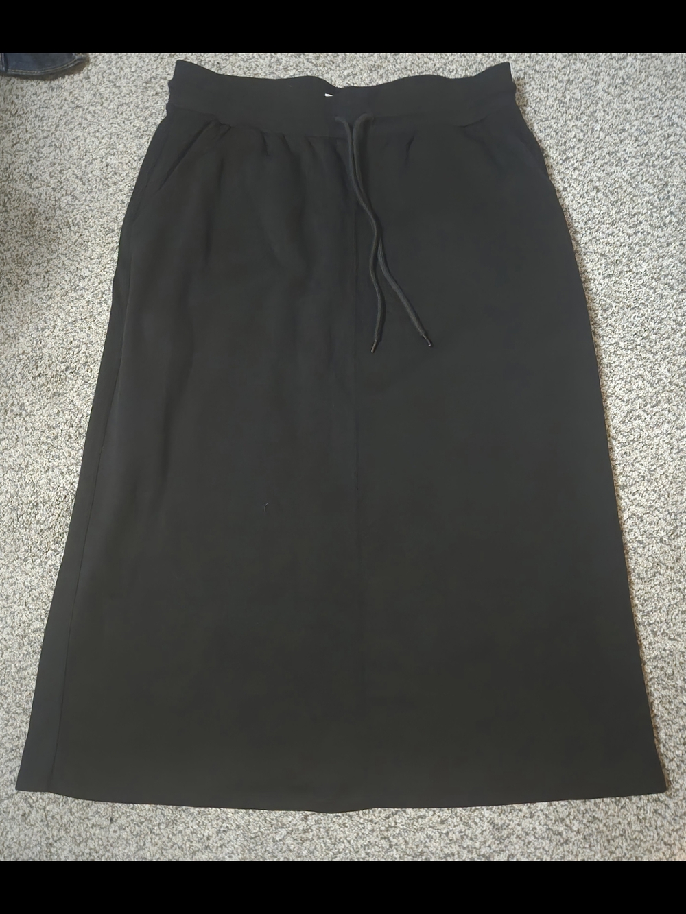 ZYIA Black Midi Drawstring Skirt
